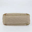 BALENCIAGA Hand Bag Canvas Beige Silver Auth 149812-5
