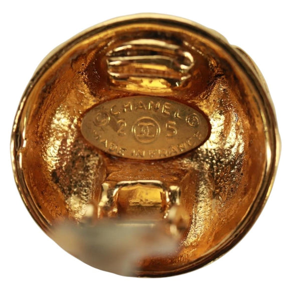CHANEL Matelasse COCO Mark Earring metal Gold CC Auth 149817V