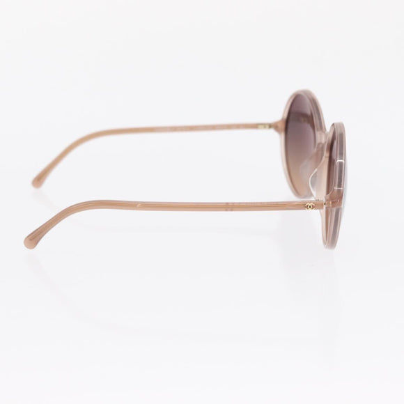 CHANEL COCO Mark Sunglasses plastic Beige CC Auth 149819