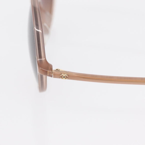 CHANEL COCO Mark Sunglasses plastic Beige CC Auth 149819