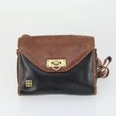 GIVENCHY Valentino Dior Bag Leather 3 Set Brown Bordeaux black Auth 149826-16