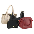 CHANEL Fendi BALLY LANVIN Bag Leather 4 Set Red Gold black CC Auth 149827-1