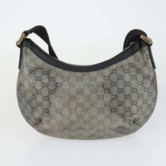 GUCCI GG Supreme Crystal Shoulder Bag PVC 4 Set Black Navy Auth 149829