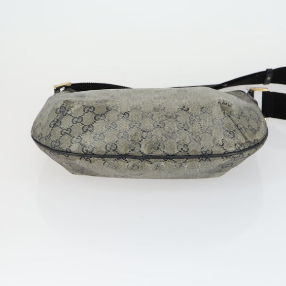 GUCCI GG Supreme Crystal Shoulder Bag PVC 4 Set Black Navy Auth 149829
