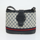 GUCCI GG Supreme Crystal Shoulder Bag PVC 4 Set Black Navy Auth 149829-21