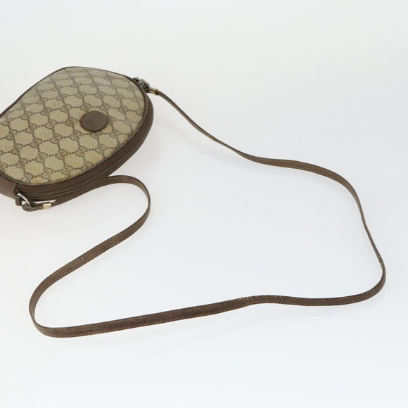 GUCCI GG Supreme Shoulder Bag PVC Leather 4 Set Black Beige Auth 149830