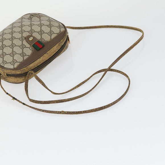 GUCCI GG Supreme Shoulder Bag PVC Leather 4 Set Black Beige Auth 149830