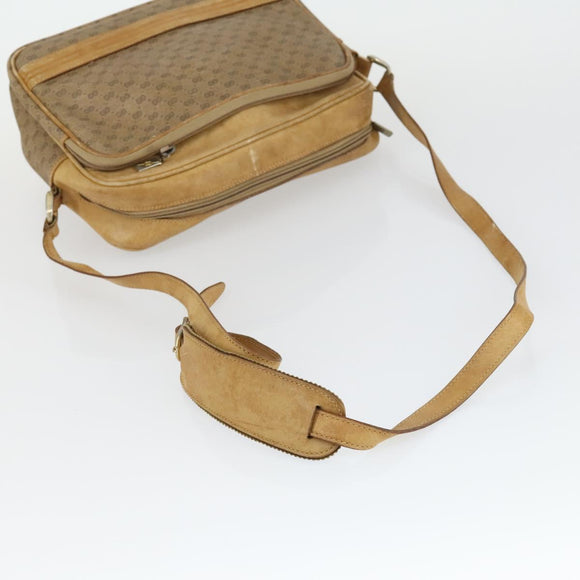 GUCCI GG Supreme Shoulder Bag PVC Leather 4 Set Black Beige Auth 149830