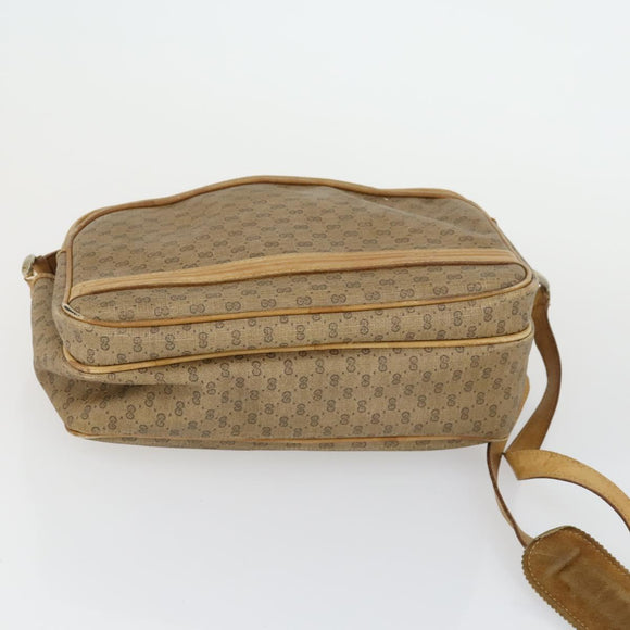 GUCCI GG Supreme Shoulder Bag PVC Leather 4 Set Black Beige Auth 149830