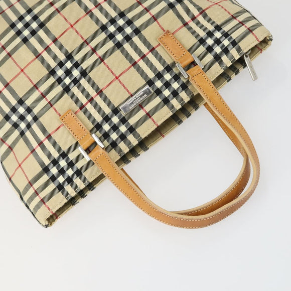 BURBERRY Nova Check Blue Label Hand Bag Canvas 2 Set Beige Auth 149834