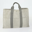 HERMES Fourre Tout Hand Bag Canvas 3 Set Gray Black Navy Auth 149836-10