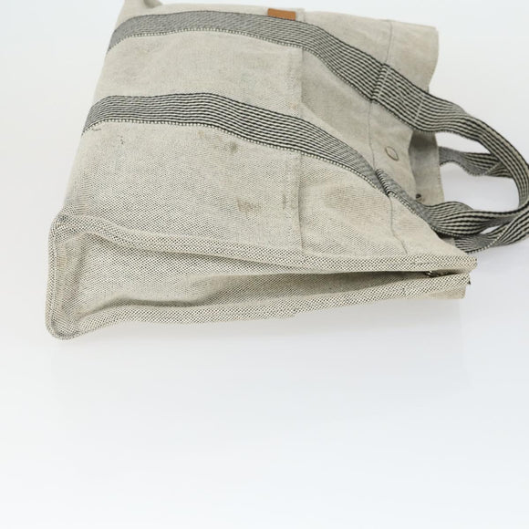 HERMES Fourre Tout Hand Bag Canvas 3 Set Gray Black Navy Auth 149836