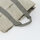 HERMES Fourre Tout Hand Bag Canvas 3 Set Gray Black Navy Auth 149836-12
