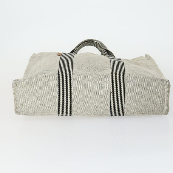 HERMES Fourre Tout Hand Bag Canvas 3 Set Gray Black Navy Auth 149836