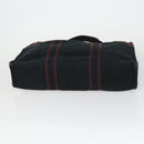HERMES Fourre Tout Hand Bag Canvas 3 Set Gray Black Navy Auth 149836-7