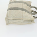 HERMES Fourre Tout Hand Bag Canvas 4 Set Gray Beige Auth 149837-15