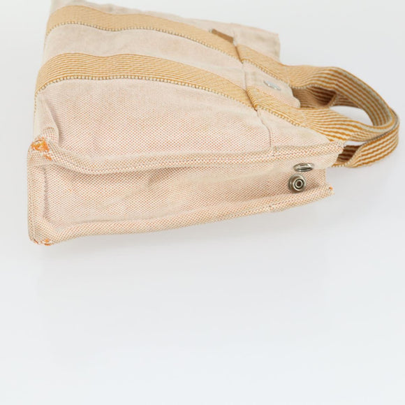 HERMES Fourre Tout Hand Bag Canvas 4 Set Gray Beige Auth 149837