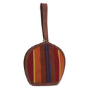 CELINE Hand Bag Canvas Leather Multicolor Gold Auth 149838-1