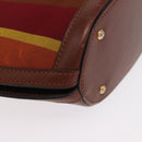 CELINE Hand Bag Canvas Leather Multicolor Gold Auth 149838-9