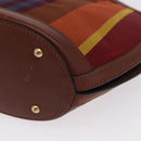 CELINE Hand Bag Canvas Leather Multicolor Gold Auth 149838-14