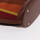 CELINE Hand Bag Canvas Leather Multicolor Gold Auth 149838-15