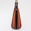 CELINE Hand Bag Canvas Leather Multicolor Gold Auth 149838-3