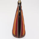 CELINE Hand Bag Canvas Leather Multicolor Gold Auth 149838-4