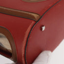 Salvatore Ferragamo Hand Bag Leather Red Silver Auth 149839-8