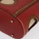 Salvatore Ferragamo Hand Bag Leather Red Silver Auth 149839-15