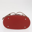 Salvatore Ferragamo Hand Bag Leather Red Silver Auth 149839-5