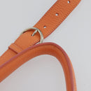 Salvatore Ferragamo Gancini Hand Bag Leather 2way Orange Silver Auth 149840-10