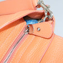 Salvatore Ferragamo Gancini Hand Bag Leather 2way Orange Silver Auth 149840-18