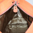 Salvatore Ferragamo Gancini Hand Bag Leather 2way Orange Silver Auth 149840-21