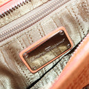 Salvatore Ferragamo Gancini Hand Bag Leather 2way Orange Silver Auth 149840-22