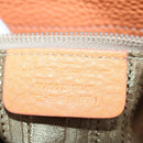 Salvatore Ferragamo Gancini Hand Bag Leather 2way Orange Silver Auth 149840-25