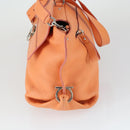 Salvatore Ferragamo Gancini Hand Bag Leather 2way Orange Silver Auth 149840-4