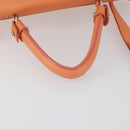 Salvatore Ferragamo Gancini Hand Bag Leather 2way Orange Silver Auth 149840-9