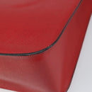 BALLY Shoulder Bag Leather Red Gold Auth 149841-15