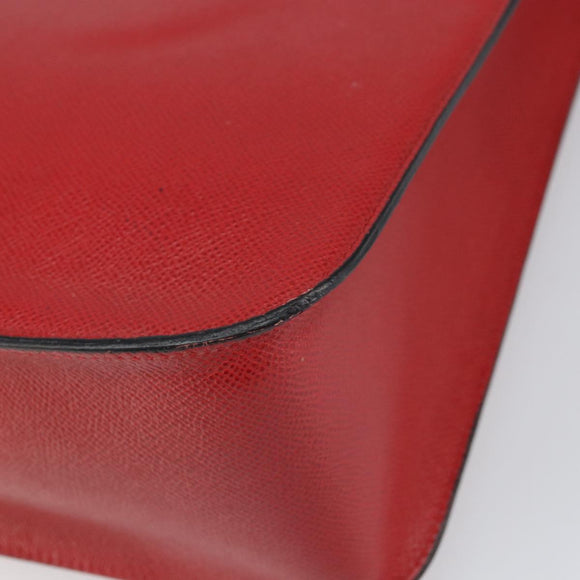 BALLY Shoulder Bag Leather Red Gold Auth 149841