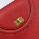 BALLY Shoulder Bag Leather Red Gold Auth 149841-19