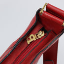 BALLY Shoulder Bag Leather Red Gold Auth 149841-9