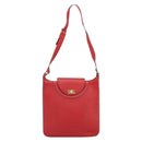 BALLY Shoulder Bag Leather Red Gold Auth 149841-13