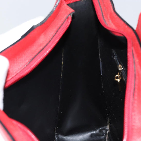 BALLY Shoulder Bag Leather Red Gold Auth 149841