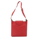 BALLY Shoulder Bag Leather Red Gold Auth 149841-2