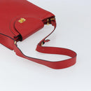 BALLY Shoulder Bag Leather Red Gold Auth 149841-7