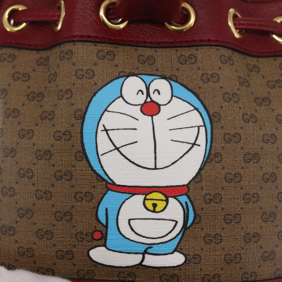 GUCCI GUCCI × Doraemon Micro GG Supreme Bag PVC Beige Gold 647801 Auth 149859SM