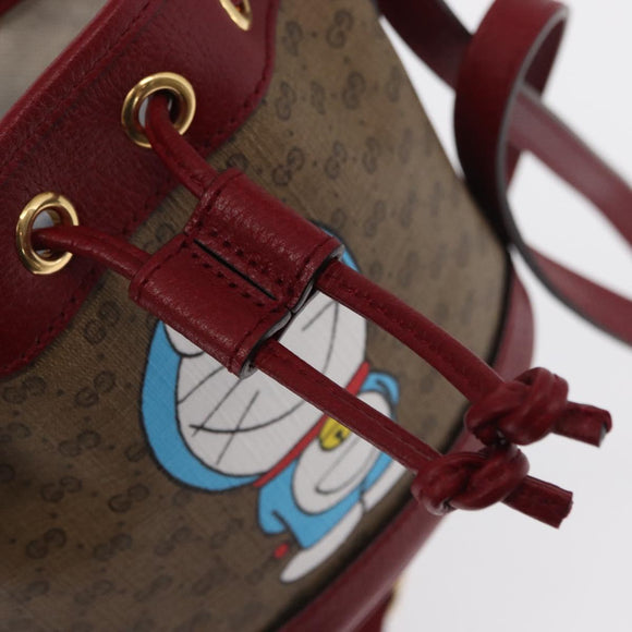 GUCCI GUCCI × Doraemon Micro GG Supreme Bag PVC Beige Gold 647801 Auth 149859SM