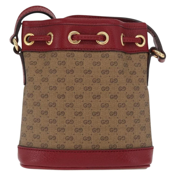 GUCCI GUCCI × Doraemon Micro GG Supreme Bag PVC Beige Gold 647801 Auth 149859SM