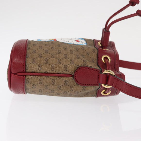 GUCCI GUCCI × Doraemon Micro GG Supreme Bag PVC Beige Gold 647801 Auth 149859SM