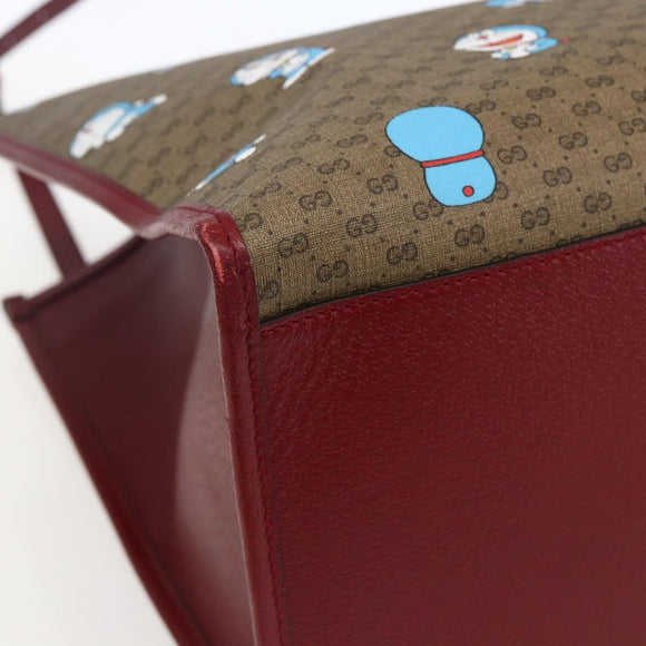 GUCCI GUCCI × Doraemon Micro GG Supreme Bag PVC 2way Beige 653952 Auth 149861SM